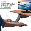 Uncaged Ergonomics KT2-B Under-Desk Adjustable Height And Angle Sit To Stand Up Keyboard Tray With Negative Tilt