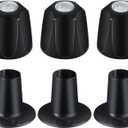 Coolfell Metal Matte Black Shower Knob 3 Piece Replacement, Compatible with Price/Pfister Verve Tub Shower Handle, 3 Faucet Handle Trim Kit, 12 Point Broach Shower Knobs, Height 2.35 in Width 2.35 in