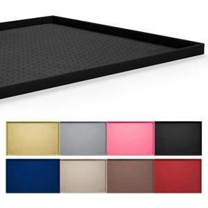 Hubulk Dog Feeding Mat,100% Waterproof Food Grade Silicone Pet Food and Water Bowl Placemat,Dishwasher, High Raised Edge to Prevent Spills,Nonslip Tray to Stop Messes on Floor (19"x12"x0.5", Black)