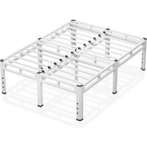 NKZ 20 Inch Queen Size Bed Frame, Metal Bed Frame & Box Spring 2 in 1 Platform with Round Corner Legs, 4000lbs Weight Capacity Reinforced Metal Frame, Headboard Hole, Noise-Free, Easy Assembly.