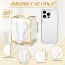 Yeaqee 25 Pcs Mini Metallic Paper Gift Bags with Handles 4x2.75x4.5'' Tiny Small Gift Bags with Thank You Tag for Wedding Graduation Birthday Party Return Gifts Jewelry Business (White,Gold)