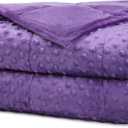 Alomidds Weighted Blanket, Luxury Velvet Weighted Blankets for Kids,Warm and Breathable Soft and Comfort Minky, Cute Heavy Blanket with Premium Glass Beads (41"x60" 7LBS, Purple)