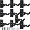 Sound harbor Guitar Wall Mount 10 Pack, Guitar Hangers for Wall Sturdy Metal Guitar Hook Stand Wall