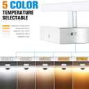 VOLISUN Modern Bathroom Vanity Light 23.6 inch, 14W Dimmable 5CCT Led Bathroom Light Fixture Over Mirror, Chrome Bar Wall Lights for Bathrooms Mirror Cabinets Bedroom-ETL Certificated