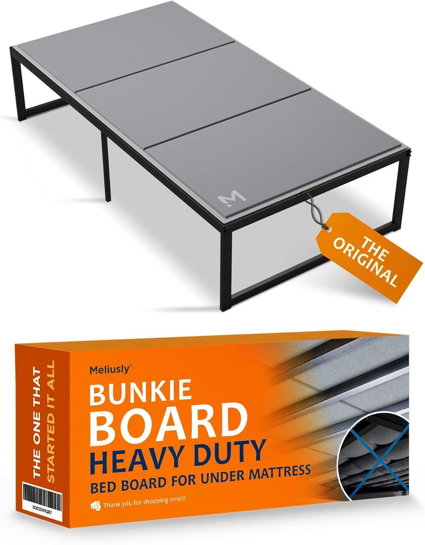 Meliusly Heavy Duty Bunkie Board Twin Size (38x75) - Non-Slip Breathable Bed Support Board for Slatted Bed Frame, Anti-Sag Under Bed Support, Noise Minimizing Moisture Resistant Bed Board