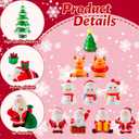17 Pieces Mini Resin Christmas Ornaments, Miniatures Figures Tiny Decor, Santa Claus Snowman Christmas Tree Reindeer Gifts for Snow Globe Xmas Home Party Cake Toppers Dcor (17)