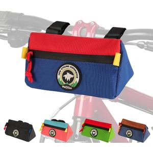 Bike Handlebar Bag,Kids Bicycle Front Basket Pack,Waterproof Bikes Bag,Small Bicycle Handle Bar Bag for Boys Girls Men Women (Blue+Red)