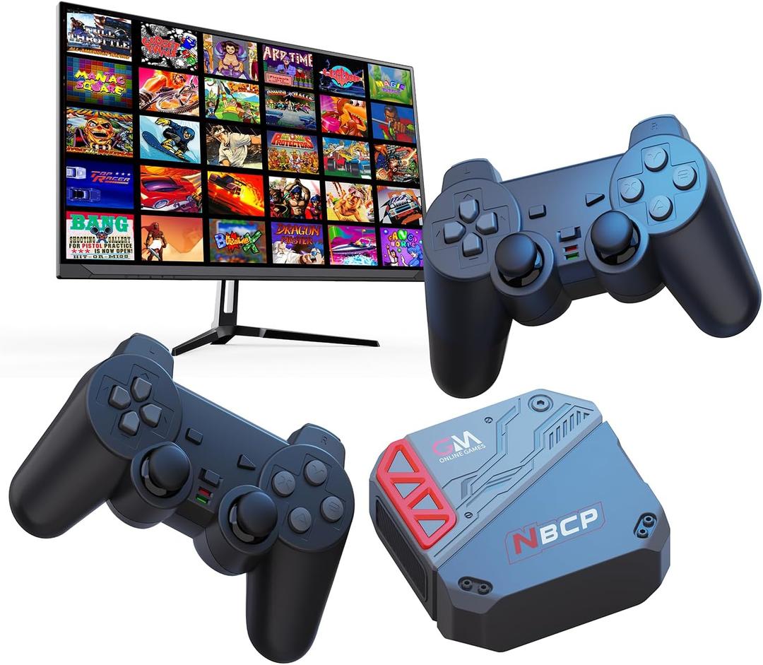 Retro Game Console with 30 Licensed Classic Games  HDMI Plug & Play TV Game Box with Dual Controllers, WiFi/LAN Online Multiplayer, Rechargeable Option, Compatible with TV/Monitor/Projector