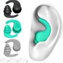 Swimming Ear Plugs for Adults,3 Pairs Waterproof Reusable Silicone Swim Earplugs for Swimming Surfing Snorkeling Showering and Water Pool,Beach,Ocean (Adults & Teens 14+)
