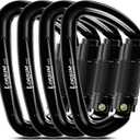 4" Auto Locking Climbing Carabiner, 26KN/ 5728lbs Large Carabiner Clips, UIAA Certified Heavy Duty Caribbean Clips for Rock Climbing, Camping, Hammock, Rescue, D Shaped Twist Lock