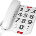 Large Key Wired Telephone, Adjustable Ringing Tone, and earpiece Volume, The earpiece can be Adjusted to Ultra-high Volume, which is Helpful for Those