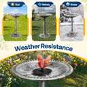 VIVOHOME Bird Bath with Solar Fountain for Outside, Polyresin Pedestal Bird Baths with Solar Powered Pump for Outdoor, Garden, Weather-Resistant Birdbaths with 20" Bowl, Gray
