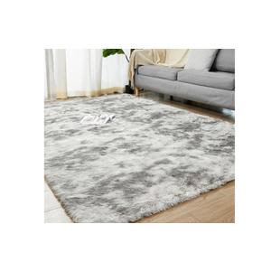 5x7 Shag Area Rugs for Bedroom, Indoor Shaggy Rugs for Living Room, Anti-Slip Fluffy Fuzzy Furry Plush Rugs for Kids Girls Room, Tie-Dyed Light Grey