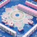 Mahjong Mat for Table 32.4''x32.4'', Rolled Shipping, No Creases Mah Jongg Mat with Carrying Bag for American Mahjong, Poker, Board Games, Card Games & Dominoes - Blue, 32.4 inches x 32.4 inches x 0.11 inches