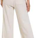 Breezy Lane Linen Pants for Women Summer High Waist Palazzo Pants Boho Beach Trousers with Pockets (XL)