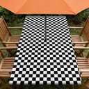ARTSGOO Rectangle Outdoor Tablecloth with Umbrella Hole and Zipper Waterproof Rectangle Fitted Tablecloth with Elastic Edge, Wipeable Outdoor Table Cover for Patio, Garden, Picnic 48" x 30"