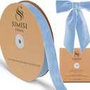 Blue Velvet Ribbon 1'' 25 Yards for Christmas Tree, Gift Wrapping, Flower Bouquet, Wreath Decorations, Bow Making