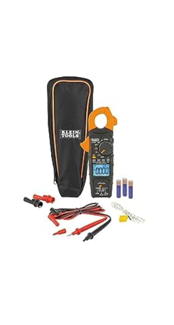 Klein Tools CL445 HVAC Clamp Meter, Auto-Ranging TRMS, NCVT, Measures Voltage & 3005CR Wire Crimper Tool, Ratcheting Insulated Terminal Crimper for 10 to 22 AWG Wire