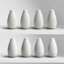 Modern Small Flower Vases 8 Pack - Ceramic, White