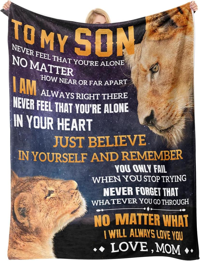 Gifts for Son, Son Gifts from Mom, Birthday Gift for Sons Adult, Sons Gift for Birthday Christmas Fathers Day Graduation Valentines Day Ideas Gifts for MySon Fleece Blanket 60"50"