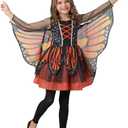 Seasons Beauty Butterfly Costume Orange Halloween Costume for Girls (L(10-12))
