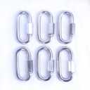 3.5 Inch 304 Stainless Steel Carabiner and Stainless Steel Chain Quick Links 6/PK.