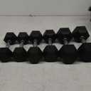Rubber Encased Hex Dumbbell, Set Including 10, 15, 20LB Pairs
