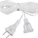 3 x 196 Inch Power Extension Cable, Portable String Curtain Fairy Light Extension Cord Clear Line Power Extension Cable for Christmas Lights Easy to Install LED Strip Lights