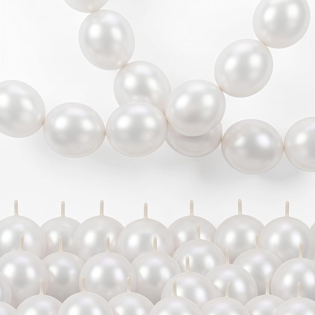 Pearl White Linking Balloons, 60PCS 10 Inch Pearl Color Quick Link Balloons for Making Balloon Wall Heart Arch, Tails Balloon for Wedding Birthday Baby Shower Engagement Graduation Party Decorations