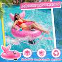 Motorized Pool Float for Adult, Pool Inflatable Lounger Chair Electric River Tube Floating with Pusher Handles Cup Holder and Pump for Party Beach Summer Fun, 47.24" x 47.24"