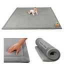 Premium Baby Playmat for Floor 60" x 80" Dark Gray  Cloudsoft Coral Velvet Memory Foam Rug for Crawling  Non-Slip, Water-Resistant, Non-Toxic, Easy-Care Muscle Mat  Thick Play Mat for Baby