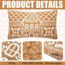 Tudomro Christmas Gingerbread House Pillow Covers 12x20 Inch Gingerbread House Shaped Embroidered Sherpa Holiday Decorative Throw Pillow Cases for Xmas Home Bedroom Couch (Retro, Brown)