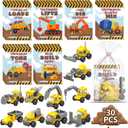 Valentines Day Cards for Kids School - 30 Pack Construction Truck Building Block Valentines for Class, Construction Valentine Cards for Student Boys & Girls, Valentine Gift for Kids Classroom Exchange
