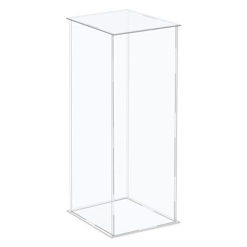 MECCANIXITY Acrylic Display Case Plastic Box Cube Storage Box Clear Assemble Showcase 6.3x6.3x14.1 Inch for Collectibles