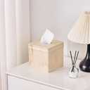 Yellow Marble Tissue Box Cover Retro Square for Bathroom Conutertop,Tissue Box Holder for Bedroom Night Stand,Tabletop,Vanity Desk,Office, Decorative Facil Cube Tissue Box Cover