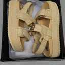 SM NEW YORK Raffia Plantforms Sandals Natural Color, Size 6 1/2