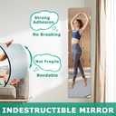 4 Pcs Self Adhesive Mirror, 3mm Thickened Shatteproof Safe Acrylic Stick on Mirror Tiles for Living Room,Bedroom, Workout