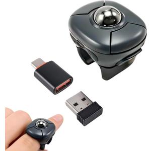 Elec Space Wireless Ring Mouse - Creative Air Finger Trackball for Tablets & Phones, Bluetooth & 2.4G Connectivity, Ideal for Video Streaming, Remote Photography, and Music Control