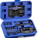 Orion Motor Tech Motorcycle Chain Rivet Tool, 20pc Motorcycle Chain Tool Kit with Blackened C Frame 5 Pins Pre-Press Cap, Pro Bike ATV Motorcycle Chain Breaker Cutter Removal Tool for 25 to 630 Chains