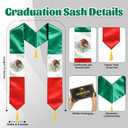 Graduation Stole 75" – Embroidered Flag Graduation Sash for High School & College Students