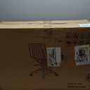 YOUNIKE Ergonomic Home Office Desk Chair Comfy Small Criss Cross Chair with Wheels Swivel Adjustable Modern Vanity Chair with Back Armless Cute Leather Upholstered Rolling Task Chair Dusty Blue