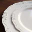 Tinybee 60PCS White Plastic Plates - Heavy Duty White Disposable Plates, Elegant Plastic Plates for Bridal Shower, Wedding and Party Including 30 Dinner Plates 10 '' & 30 Dessert Plates 7.5 ''