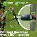 Retractable Garden Hose Reel 100FT x 1/2 in, Wall Mount Water Hose Reel for Outside with Auto Rewind, Tangle-Free Guide, 180 Swivel Bracket, Lock at Any Length, High-Pressure Flow, 10-Pattern Nozzle