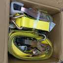 2 Inch Heavy Duty Ratchet Straps, 15ft Tie Down Straps Ratchet with Double J Hook, 10000lbs Breaking Strength, Cargo Ratchet Straps for Moving Motorcycle, Trailer & Trucks (4 Pack)