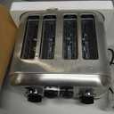 Cuisinart 4 Slice Compact Stainless Steel Toaster with Extra-Wide Slots for Bread, French Toast, Bagels & Pastries, Defrost & Reheat Functions, CPT-180P1, Brushed Stainless, Removable Crumb Tray