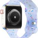 Slim Sport Band Compatible with Apple Watch Band 44mm 45mm 46mm 49mm for Women Girls, Silicone Wristband Breathable Recycled Strap for iWatch Bands Series 11 10 9 8 7 6 SE 5 Ultra 4 3 2 1 - Transparent_Blue