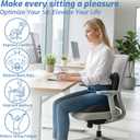 Memory Foam Seat Cushion,Orthopedic Ergonomic Seat Cushions for Tailbone,Sciatica, and Back Pressure Relief,L-Shaped Design & Adjustable Strap,Lumbar Support Pillow for Office,Car,Desk Chair