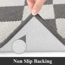 SHACOS 3Pcs Kitchen Rug, Checkered Kitchen Mat for Floor, Washable Non Slip Runner Rug for Hallway Entryway, Kitchen Runner Set for Kitchen, Front of Sink (17"x30"+17"x47"+17"x59", Grey/White)