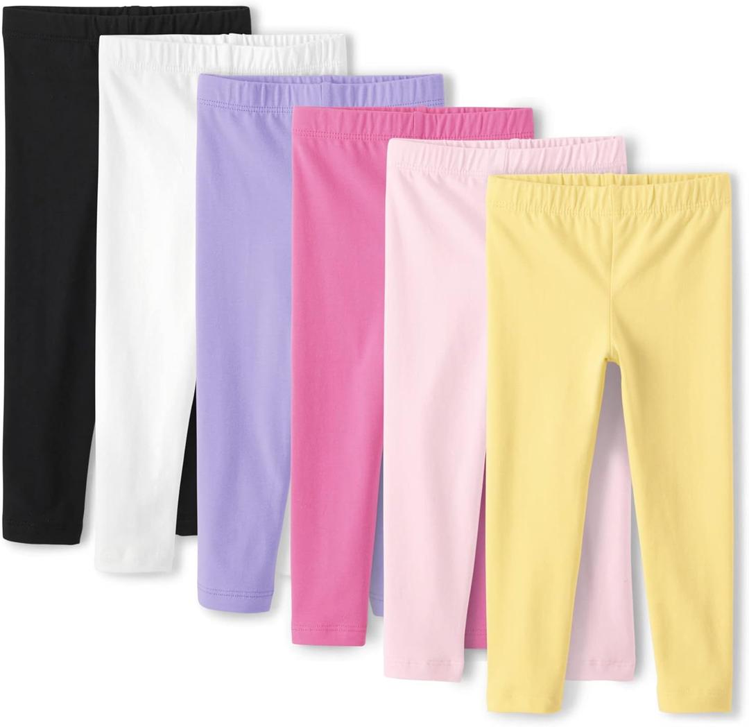 The Children's Place Baby Girls and Toddler Assorted Solid Leggings, Multipacks (White, XS)