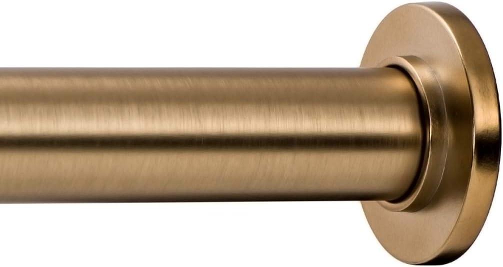 Ivilon Tension Curtain Rod - Spring Tension Rod for Windows or Shower, 54 to 90 Inch. Warm Gold